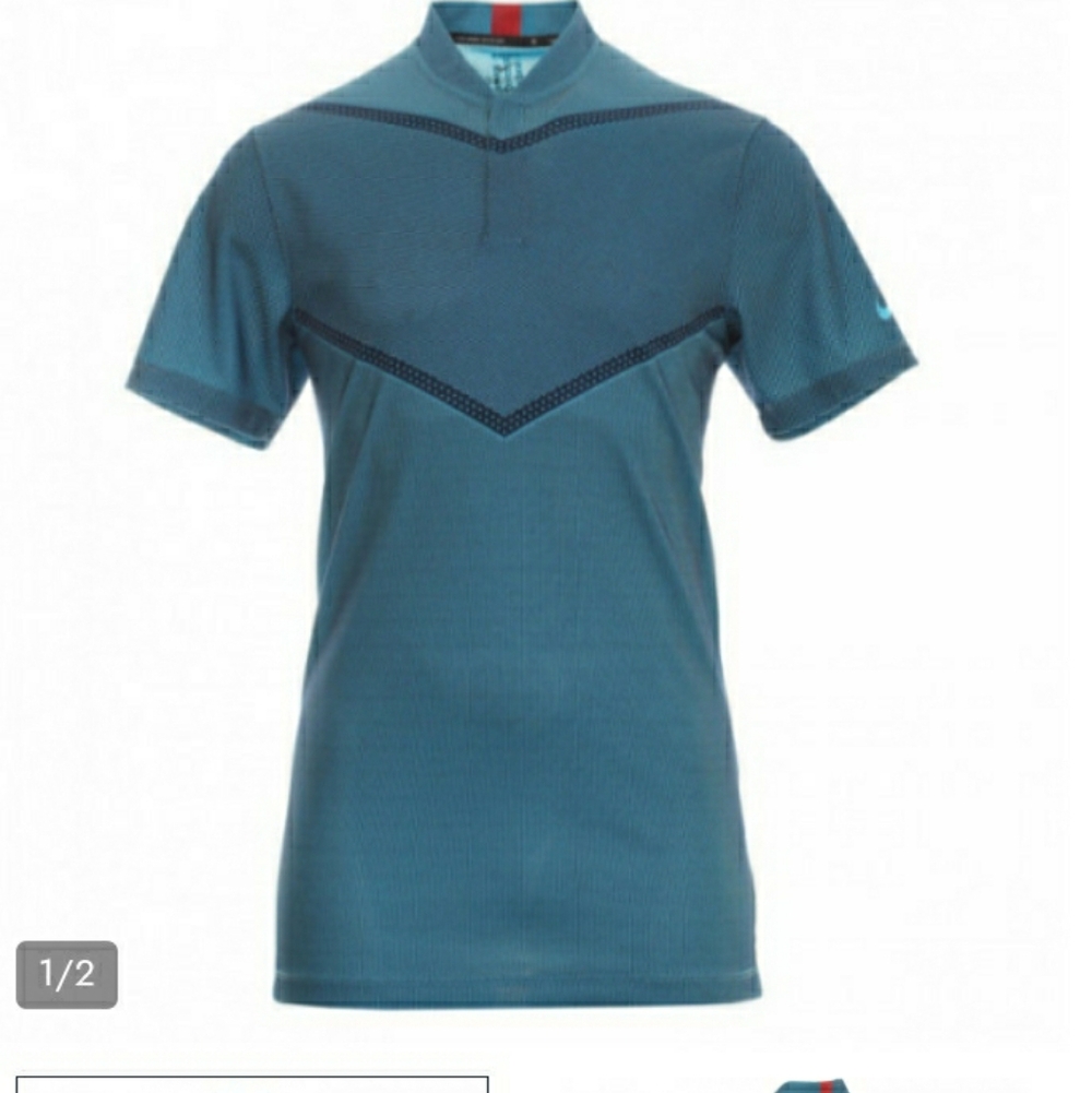 Nike Men's Dri-Fit TW Blade Collar Victory Golf Polo - Small